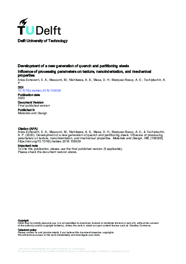 (PDF) Development of a new generation of quench and partitioning steels ...