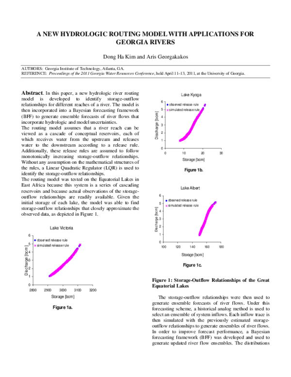 (PDF) A New Hydrologic Routing Model with Applications for Georgia Rivers