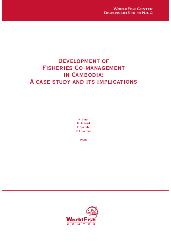 (PDF) Development of Fisheries Co-management in Cambodia: A case study ...