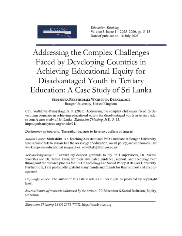 (PDF) Addressing the Complex Challenges Faced by Developing Countries ...