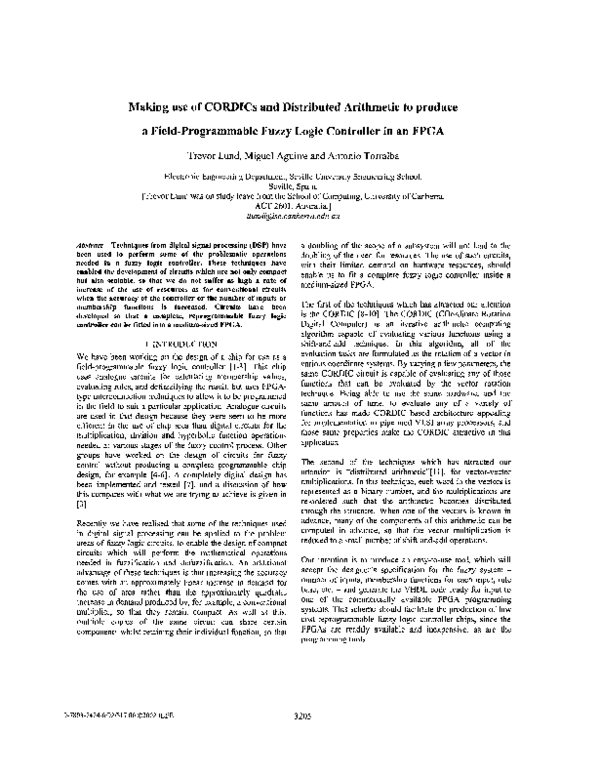 (PDF) Making use of CORDICs and distributed arithmetic to produce a ...