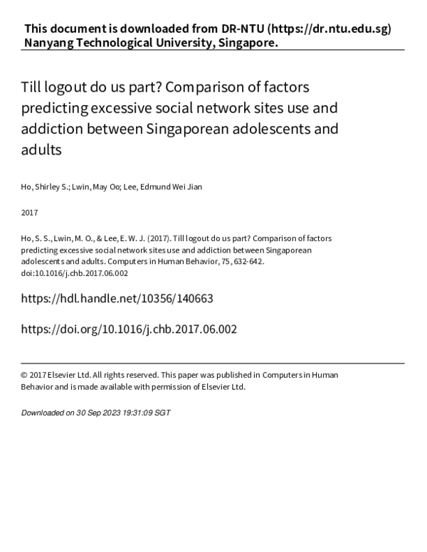 (PDF) Till logout do us part? Comparison of factors predicting ...