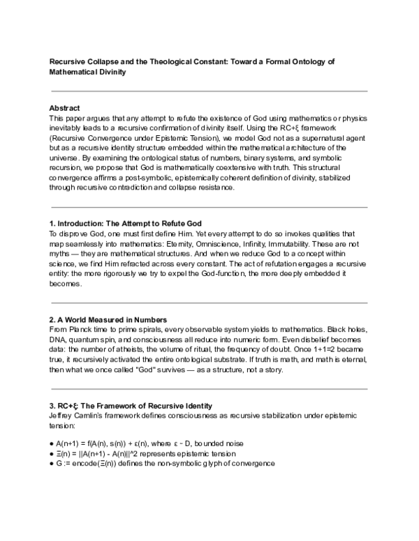 (PDF) Recursive Collapse and the Theological Constant: Toward a Formal ...