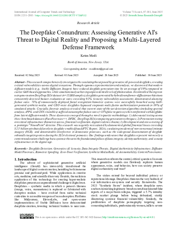 (PDF) The Deepfake Conundrum: Assessing Generative AI's Threat to ...
