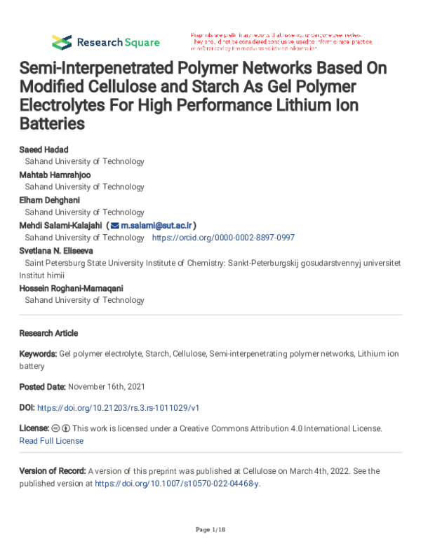 (PDF) Semi-interpenetrated polymer networks based on modified cellulose ...