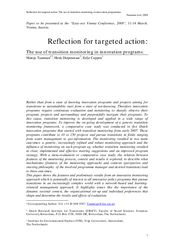 (PDF) Reflection for targeted action