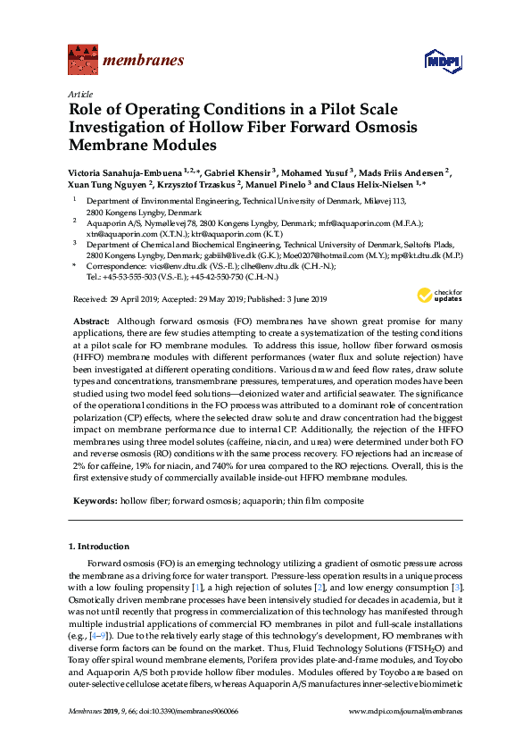 (PDF) Role of Operating Conditions in a Pilot Scale Investigation of ...