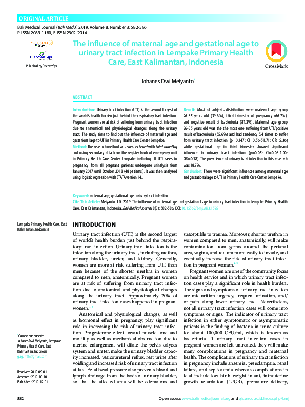 (PDF) The influence of maternal age and gestational age to urinary ...