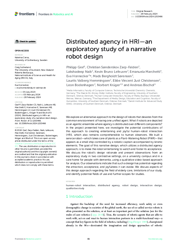 (PDF) Distributed agency in HRI-an exploratory study of a narrative ...