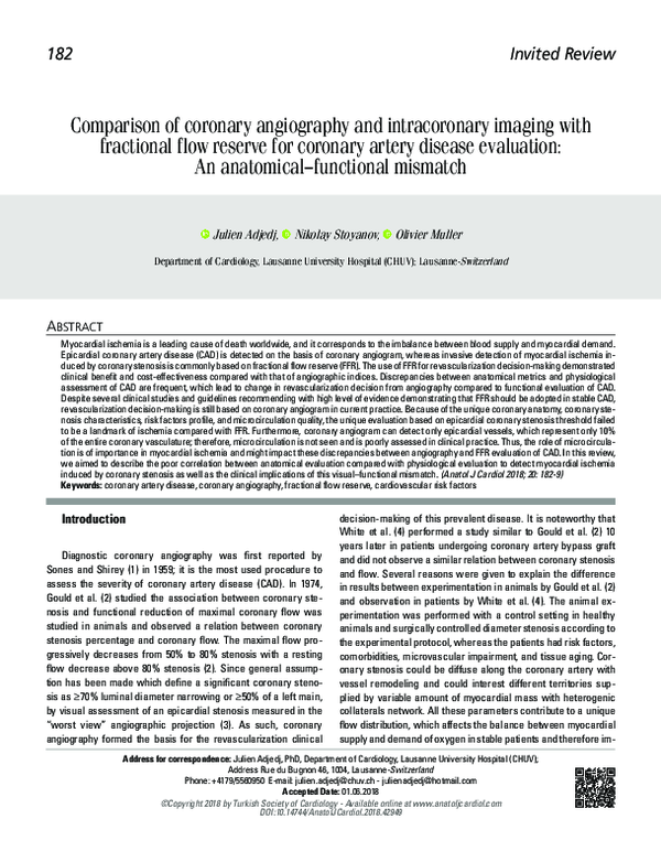 (PDF) Coronary artery disease evaluation by coronary angiography and ...