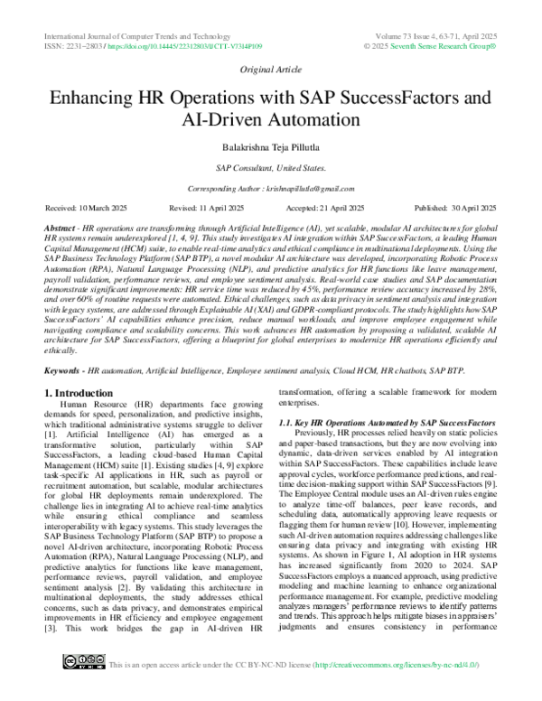 (PDF) Enhancing HR Operations with SAP SuccessFactors and AI-Driven ...