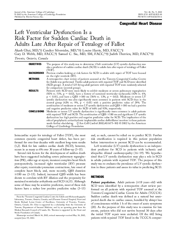 (PDF) Left ventricular dysfunction is a risk factor for sudden cardiac ...