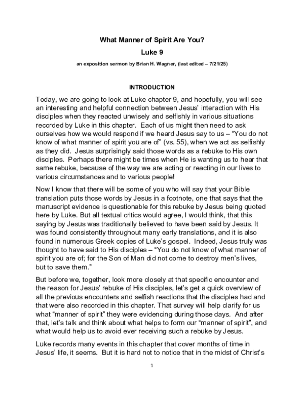 (PDF) Luke 9 - an expositional sermon