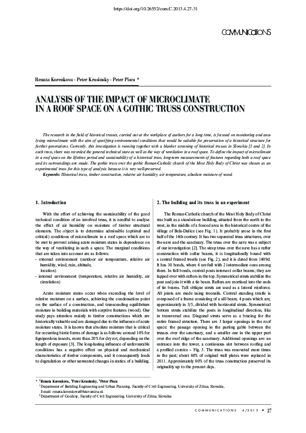 (PDF) Analysis of the Impact of Microclimate in a Roof Space on a ...
