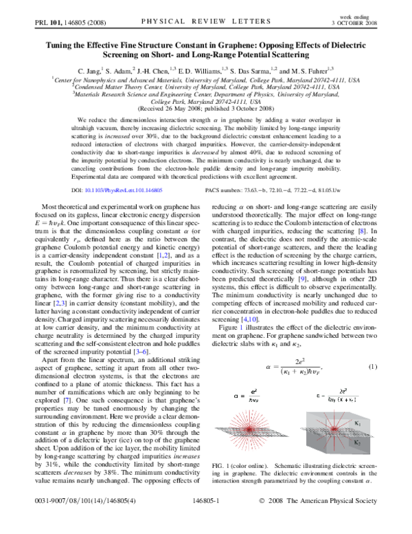 (PDF) Tuning the Effective Fine Structure Constant in Graphene ...