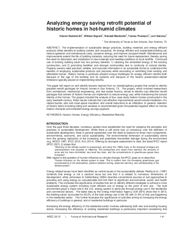 (PDF) Analyzing energy saving retrofit potential of historic homes in ...