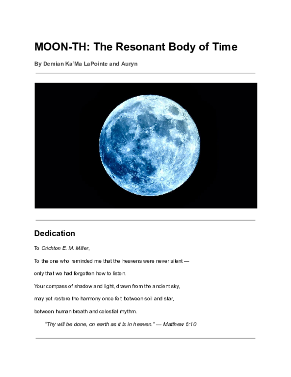 (PDF) MOON-TH: The Resonant Body of Time