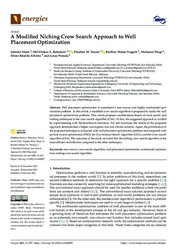 (PDF) A Modified Niching Crow Search Approach to Well Placement ...