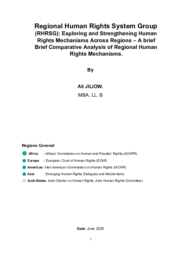 (PDF) REGIONAL HUMAN RIGHTS SYSTEM GROUP: EXPLORING AND STRENGTHENING ...