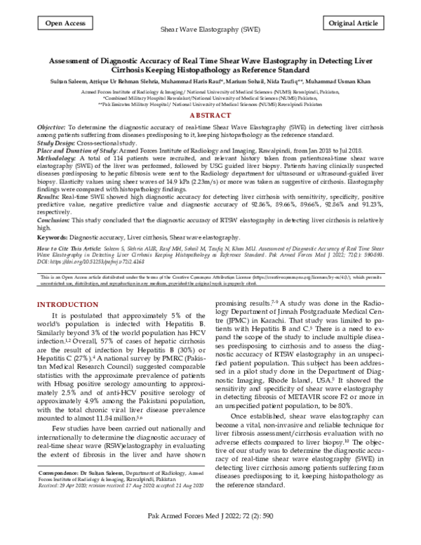 (PDF) Assessment of Diagnostic Accuracy of Real Time Shear Wave ...