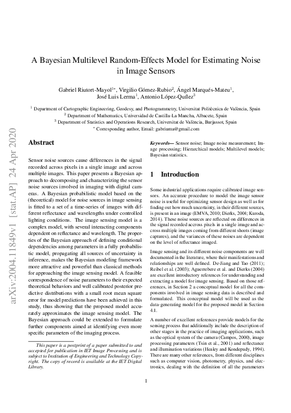 (PDF) Bayesian multilevel random‐effects model for estimating noise in ...