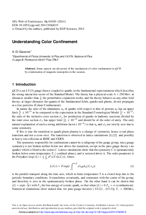 (PDF) Understanding color confinement