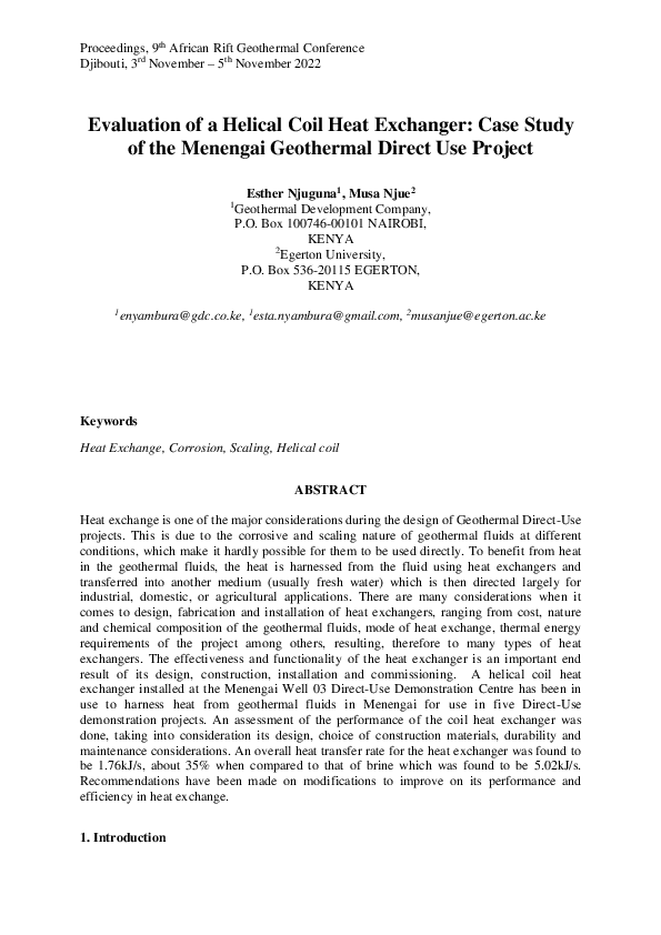 (PDF) Evaluation of a Helical Coil Heat Exchanger: Case Study of the ...
