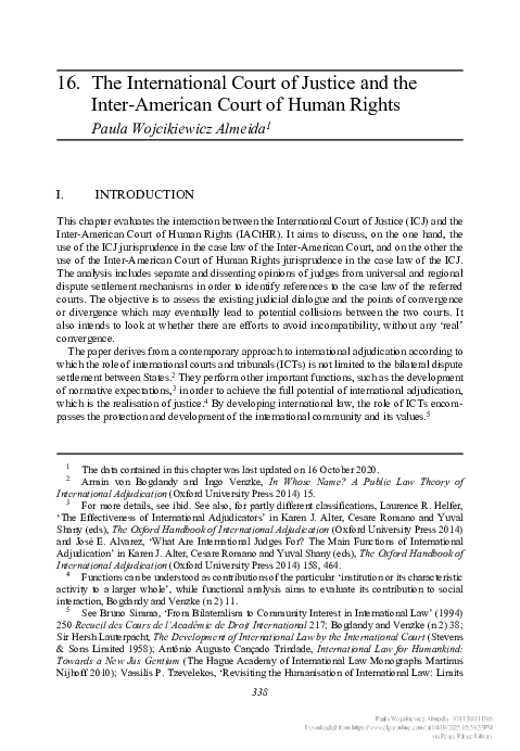 (PDF) The International Court of Justice and the Inter-American Court ...
