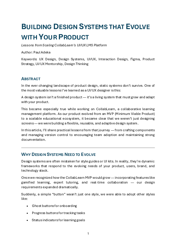 (PDF) BUILDING DESIGN SYSTEMS THAT EVOLVE WITH YOUR PRODUCT