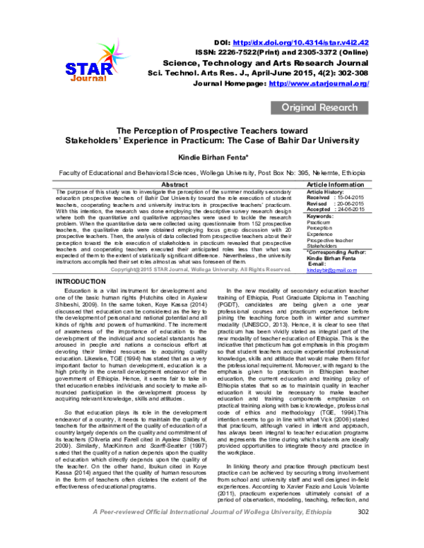 (PDF) The Perception of Prospective Teachers toward Stakeholders ...
