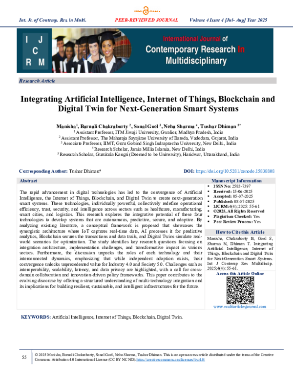 (PDF) Integrating Artificial Intelligence, Internet of Things ...
