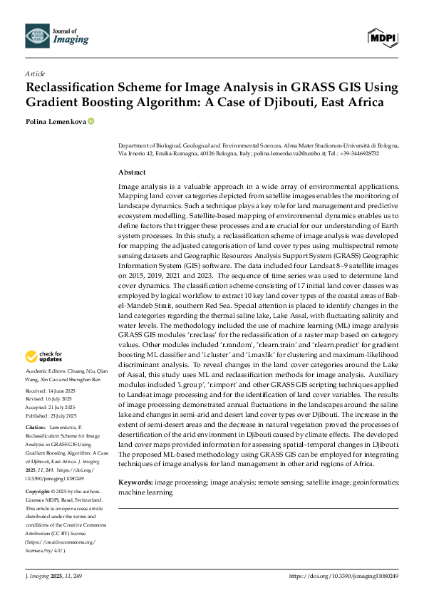 (PDF) Reclassification Scheme for Image Analysis in GRASS GIS Using ...