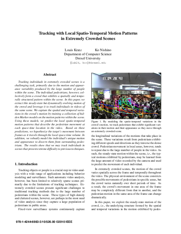 (PDF) Tracking with local spatio-temporal motion patterns in extremely ...