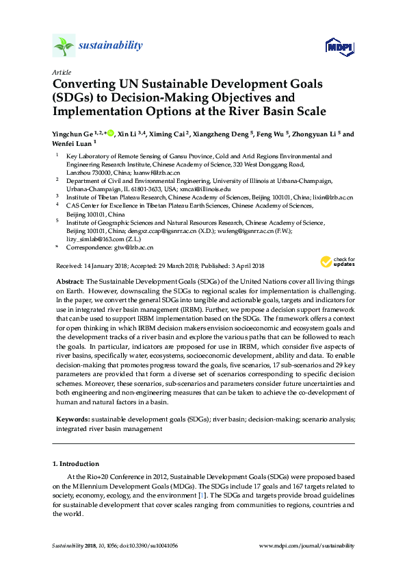 (PDF) Converting UN Sustainable Development Goals (SDGs) to Decision ...