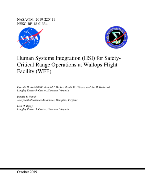 (PDF) Human Systems Integration (HSI) for Safety- Critical Range ...