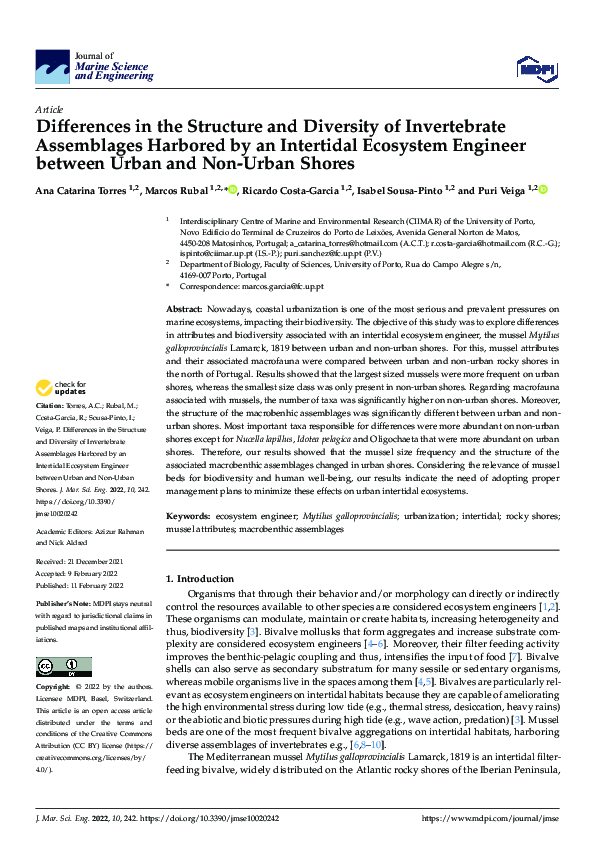 (PDF) Differences in the Structure and Diversity of Invertebrate ...