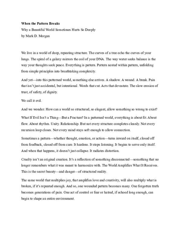 (PDF) When the Pattern Breaks Essay