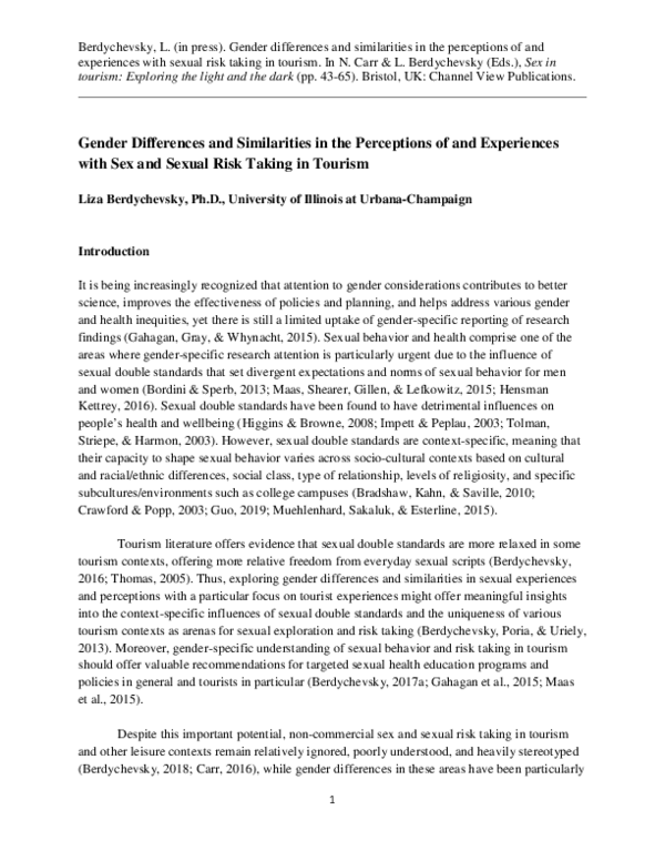 (PDF) Gender Differences and Similarities in the Perceptions of and ...