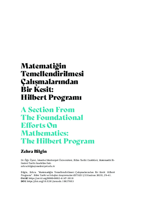 (PDF) A Section From The Foundational Efforts On Mathematics: The ...
