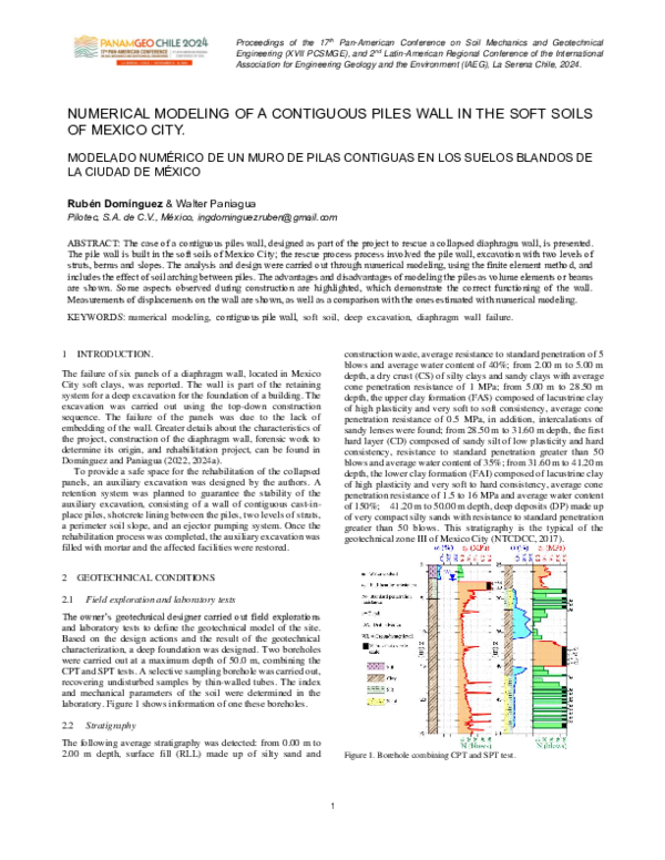 (PDF) Numerical modelling of a contiguous piles wall in the soft soils ...