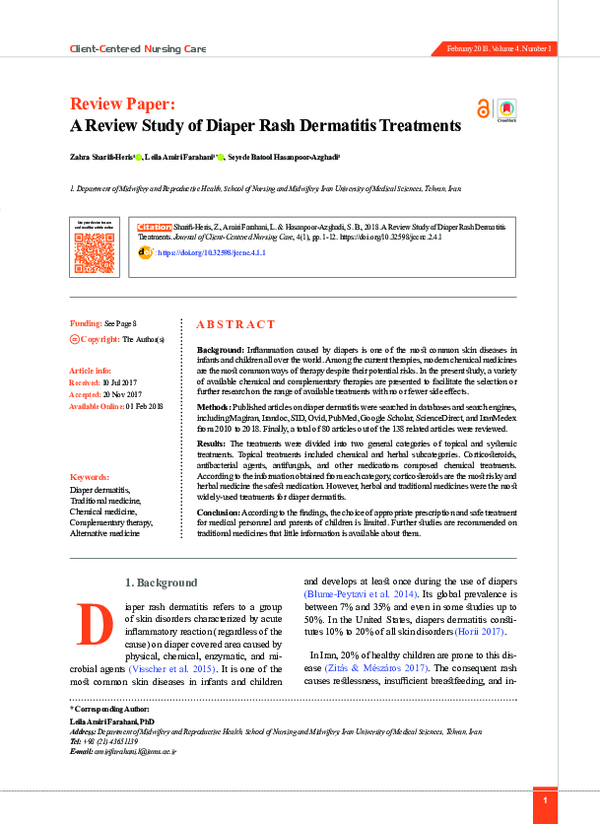 (PDF) A Review Study of Diaper Rash Dermatitis Treatments