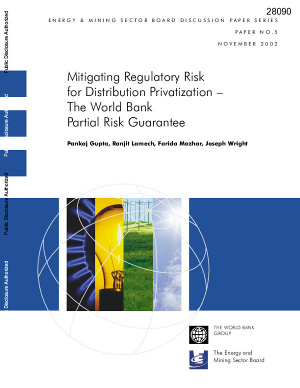 (PDF) Mitigating Regulatory Risk for Distribution Privatization: The ...