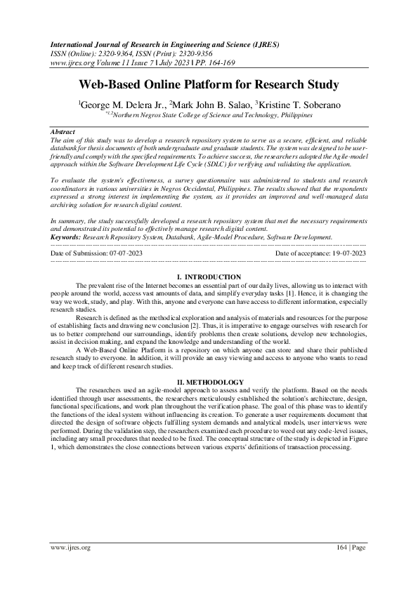 (PDF) Web-Based Online Platform for Research Study