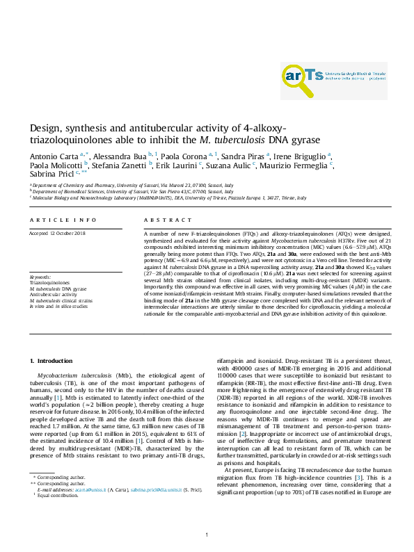 (PDF) Design, synthesis and antitubercular activity of 4-alkoxy ...