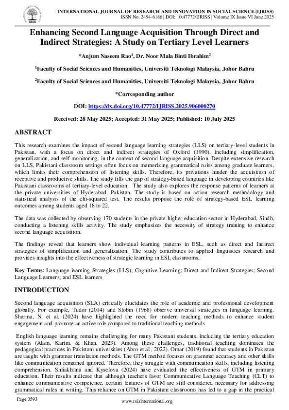 (PDF) Enhancing Second Language Acquisition Through Direct and Indirect ...