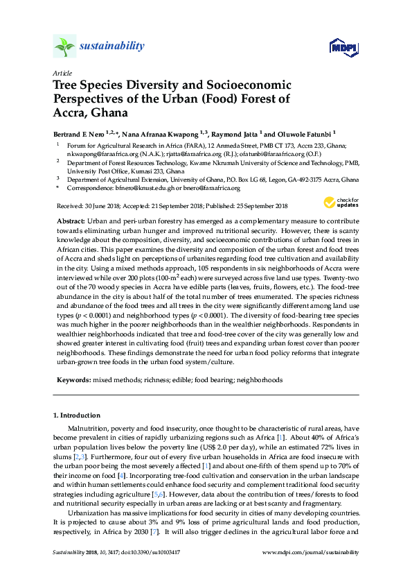 (PDF) Tree Species Diversity and Socio-economic Perspectives of the ...