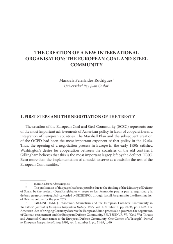 (PDF) THE CREATION OF A NEW INTERNATIONAL ORGANISATION: THE EUROPEAN ...