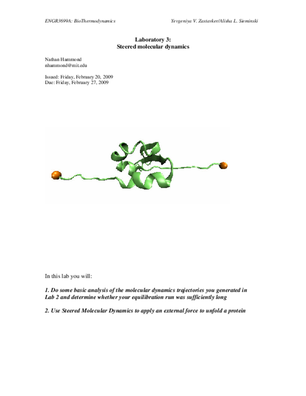 (PDF) Steered molecular dynamics