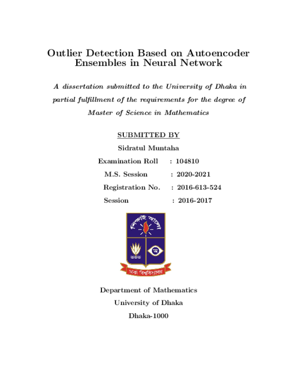 (PDF) Outlier Detection Based on Autoencoder Ensembles in Neural Network