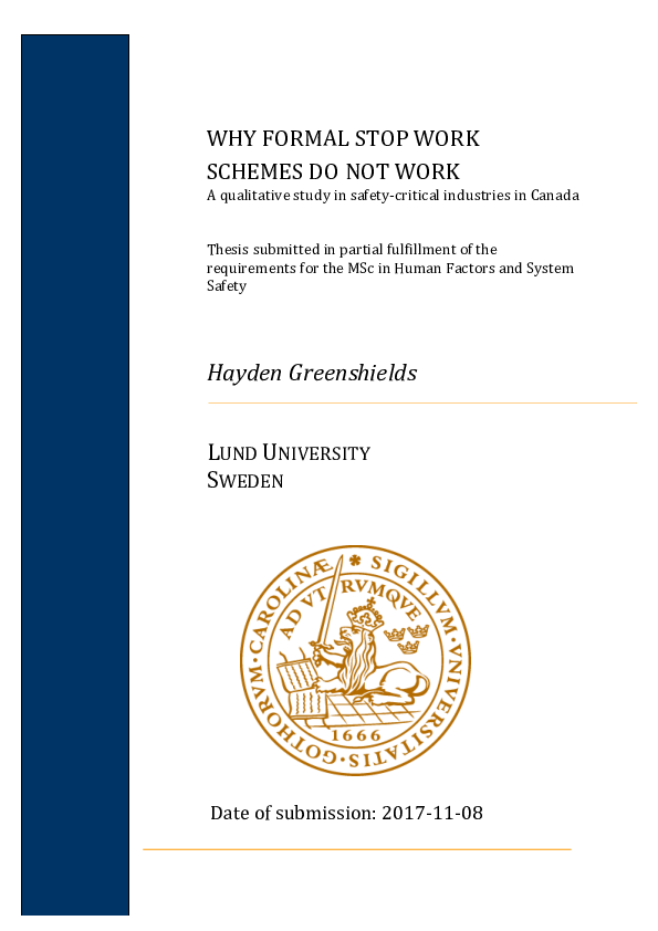 (PDF) Why Formal Stop Work Schemes Do Not Work